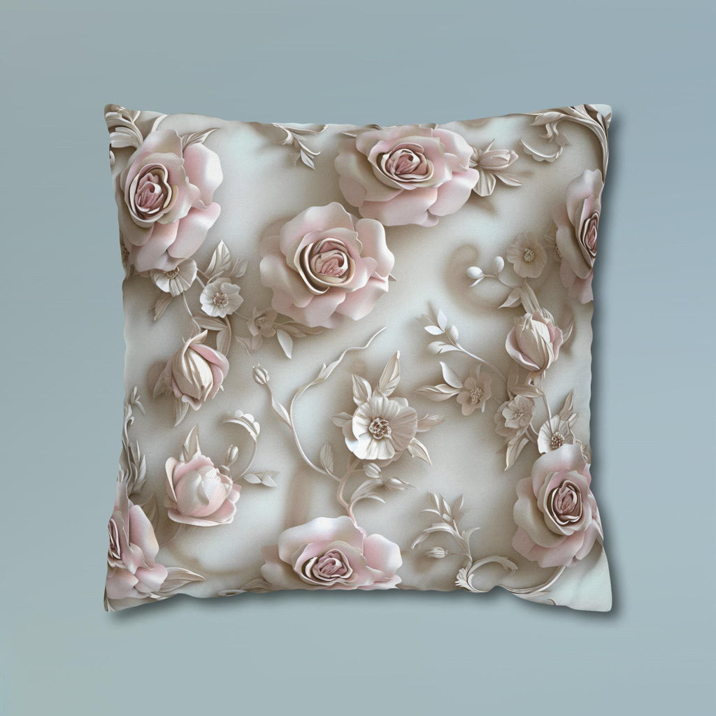 Romantic Soft Pink Roses Cushion Cover: Floral Elegance for Feminine Decor