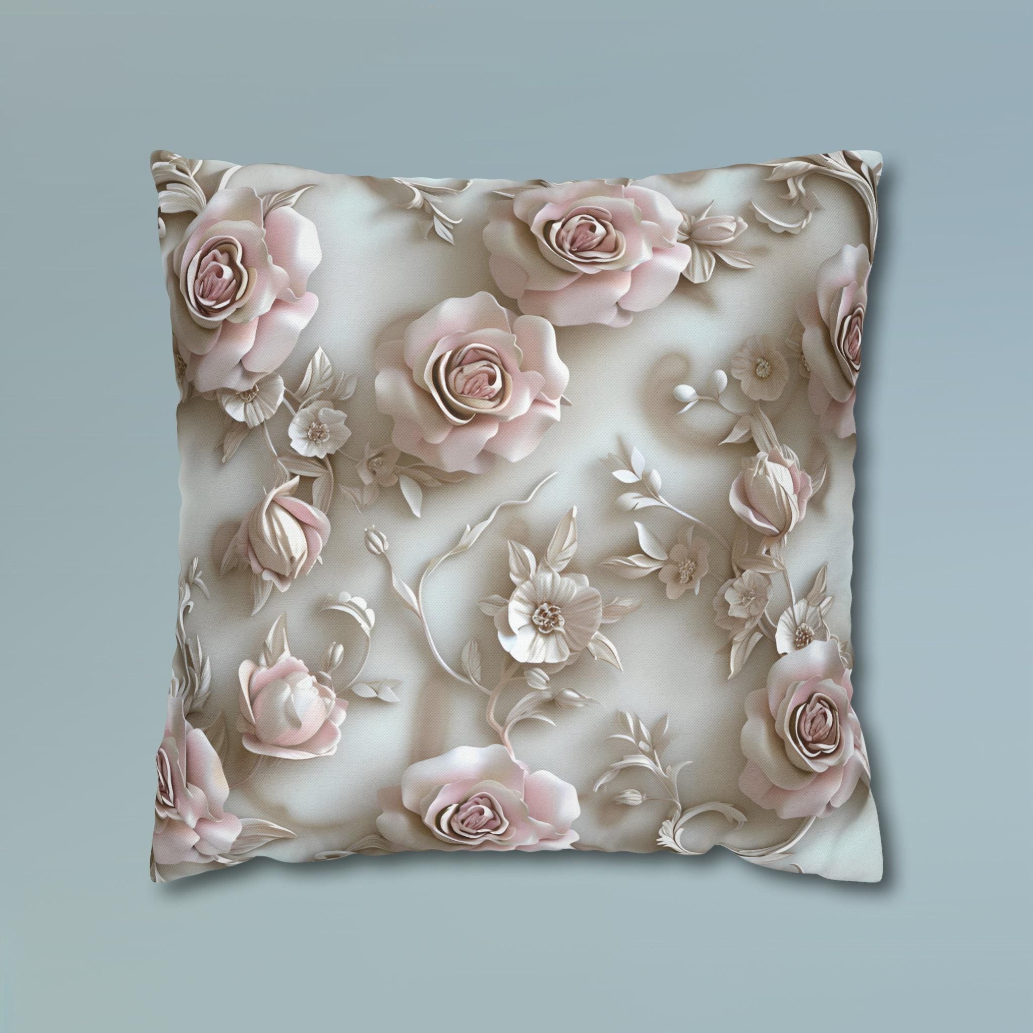 Romantic Soft Pink Roses Cushion Cover: Floral Elegance for Feminine Decor