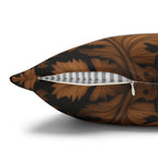 William Morris Inspired Fall Pillow Cover:  Copper, Burnt Orange, Caramel on Dark Brown