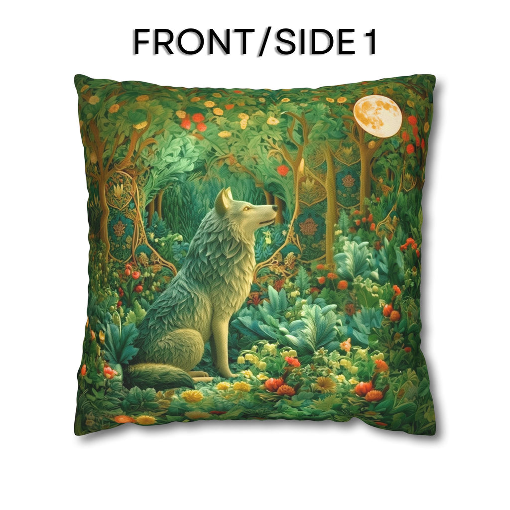 Mystical Wolf Moon Decorative Pillow