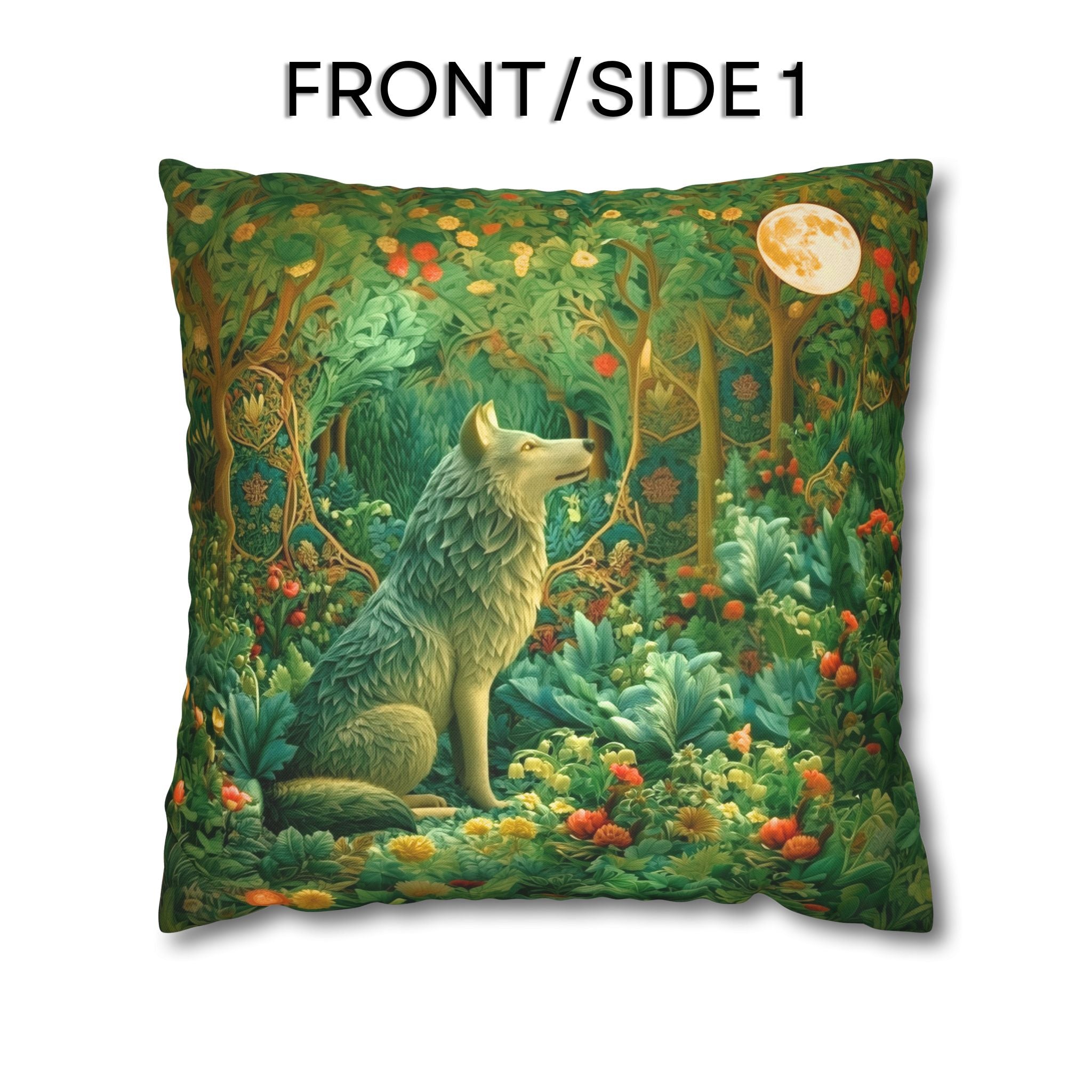 Mystical Wolf Moon Decorative Pillow