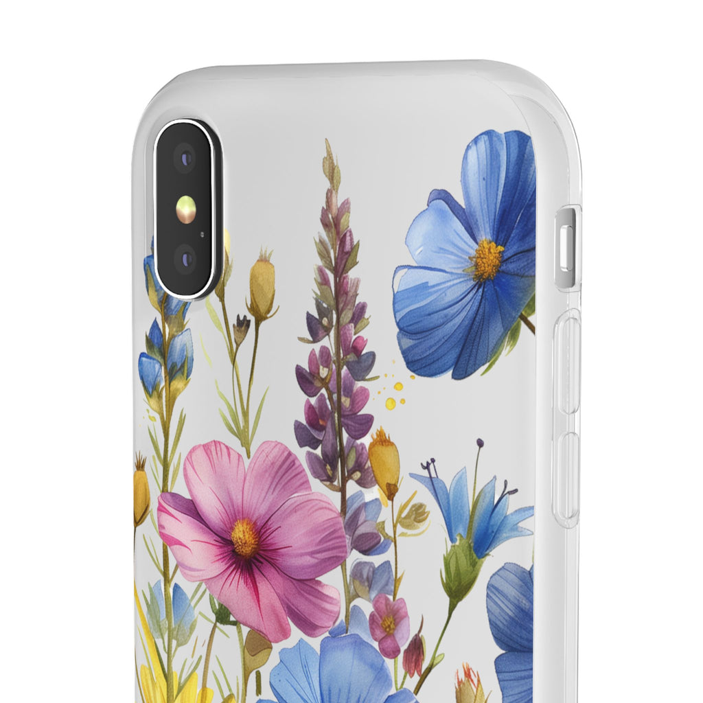 Floral Phone Case: Slim Matte TPU Cover, Wildflower Garden