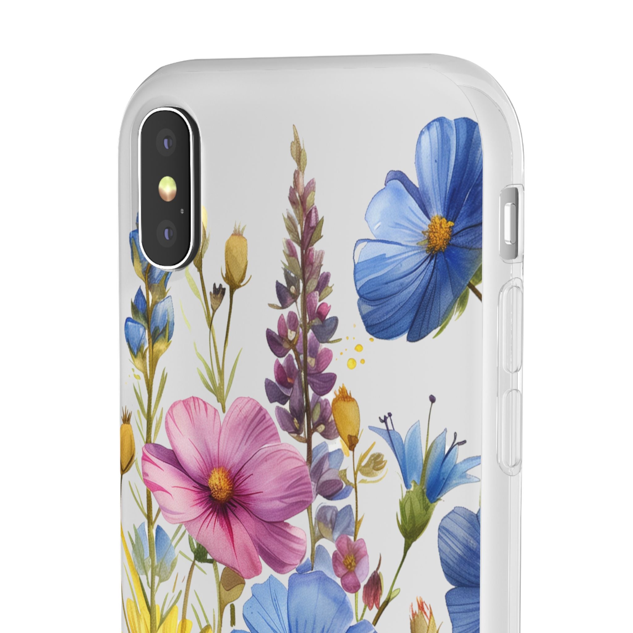 Floral Phone Case: Slim Matte TPU Cover, Wildflower Garden