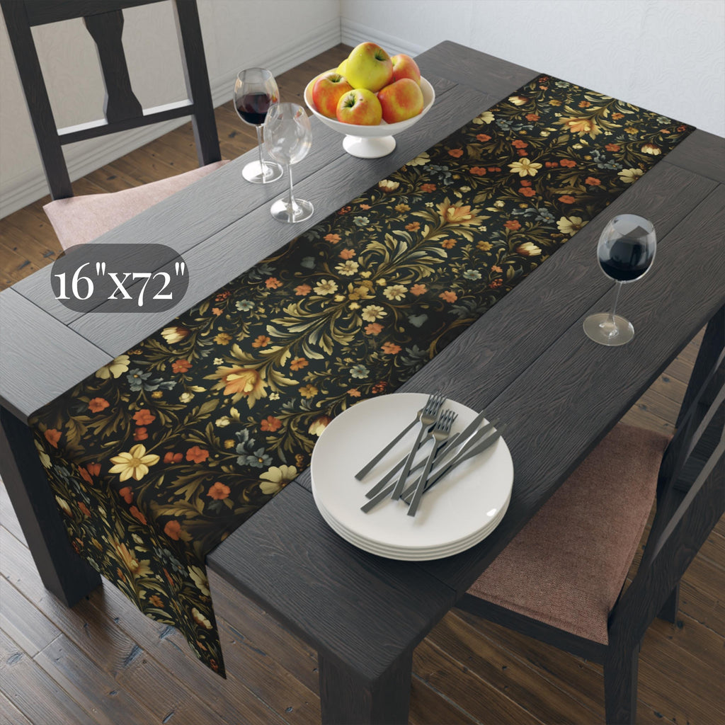 William Morris inspired Table Runner: Vintage Style Moody Blooms