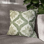 Moroccan Damask Pillow Cover: Sage Green and Ivory Classic Accent