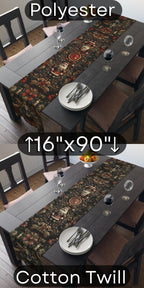 William Morris Inspired Christmas Table Runner: Nutcracker and Santa Holiday Table Decor