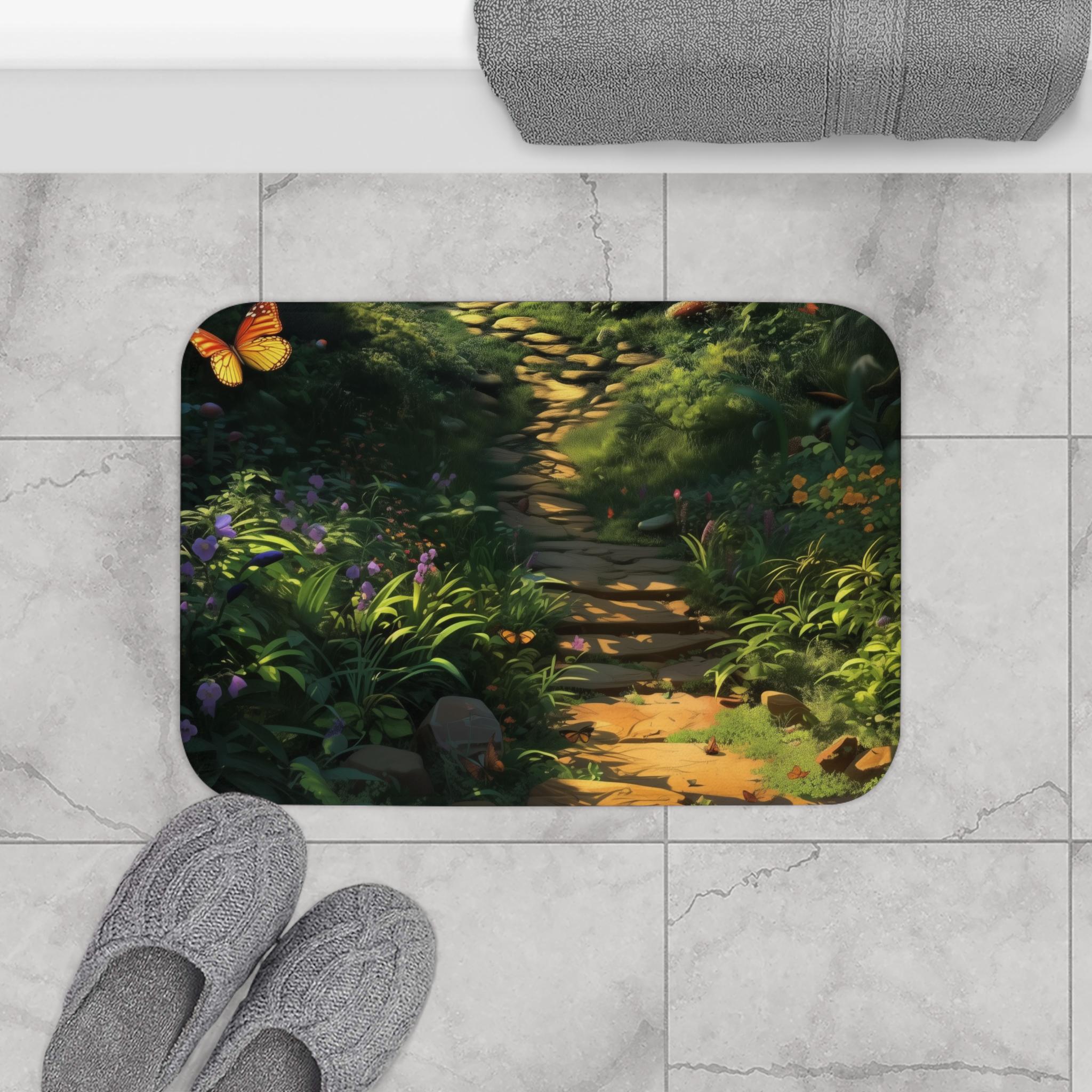 Enchanting Forest Shower Curtain & Bath Mat: Whimsical Nature Decor for Boho Bathrooms - Sold Separately