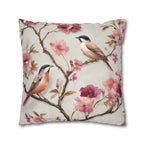 Chinoiserie Bird Pillow Cover: Vintage Style Floral Accent Cushion
