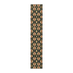 Elegant Ikat Christmas Table Runner: Red Green Gold