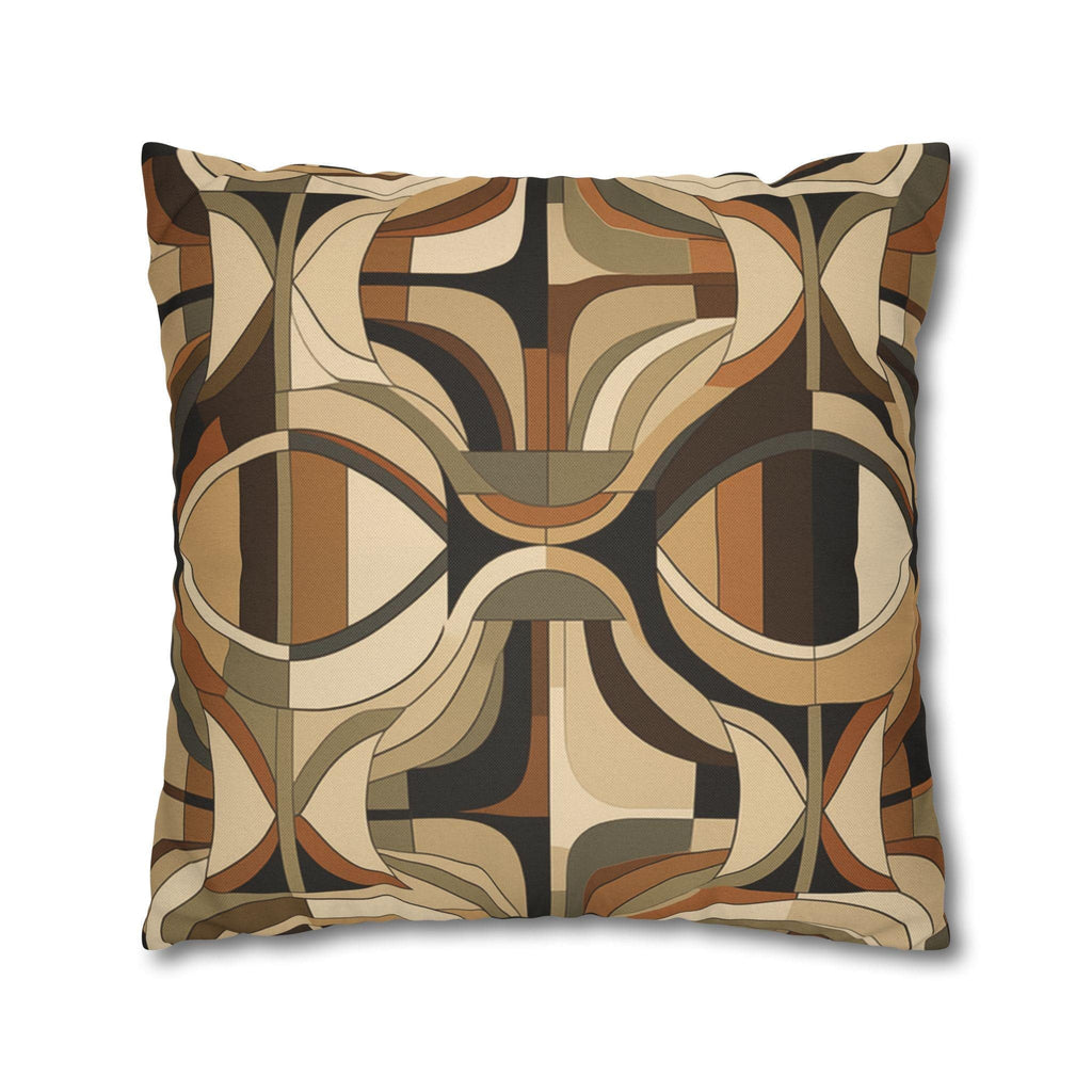 Modern Geometric Throw Pillow Cover, Contemporary Elegance, Sandy Beiges to Deep Rich Browns