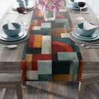 Bauhaus Table Runner: Mid Century Modern Geometric Block Design