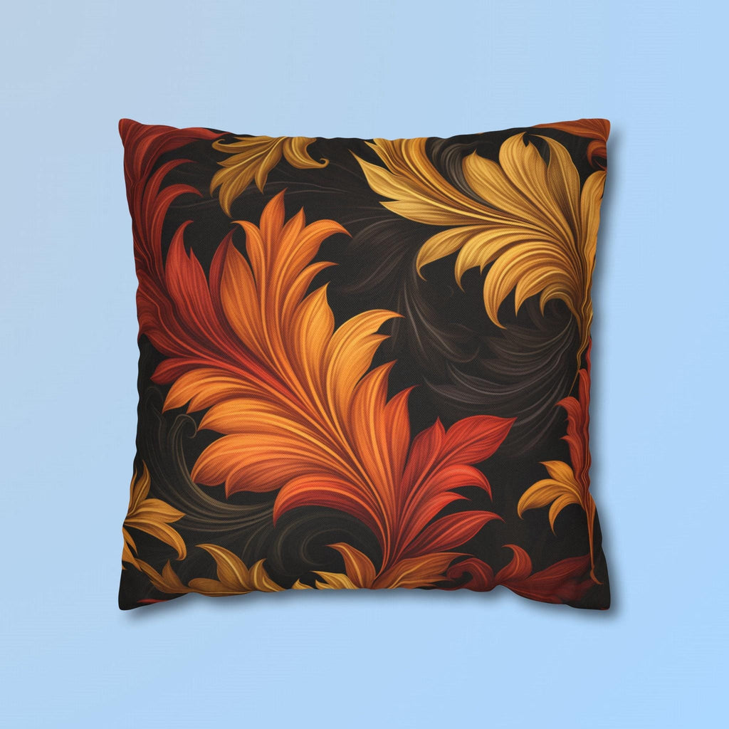 Autumn Leaves Pillow Cover: Gold, Orange, Red Foliage Design