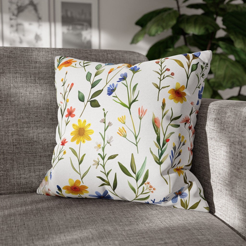 Wildflower Meadow Pillow Cover: Vibrant Floral Accent Cushion