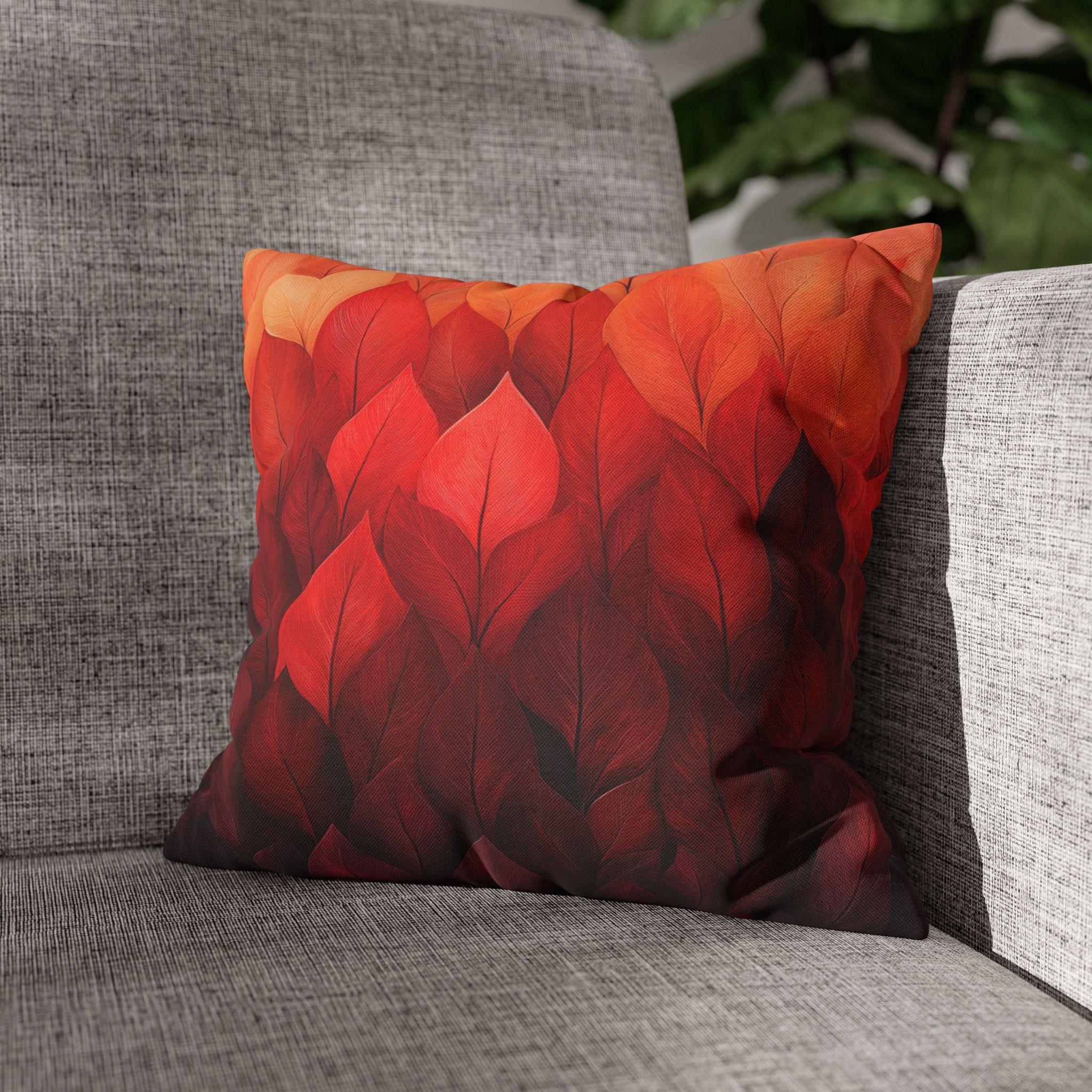 Fall Pillow Cover: Ombré Leaves in Warm Tones - Soft Polyester