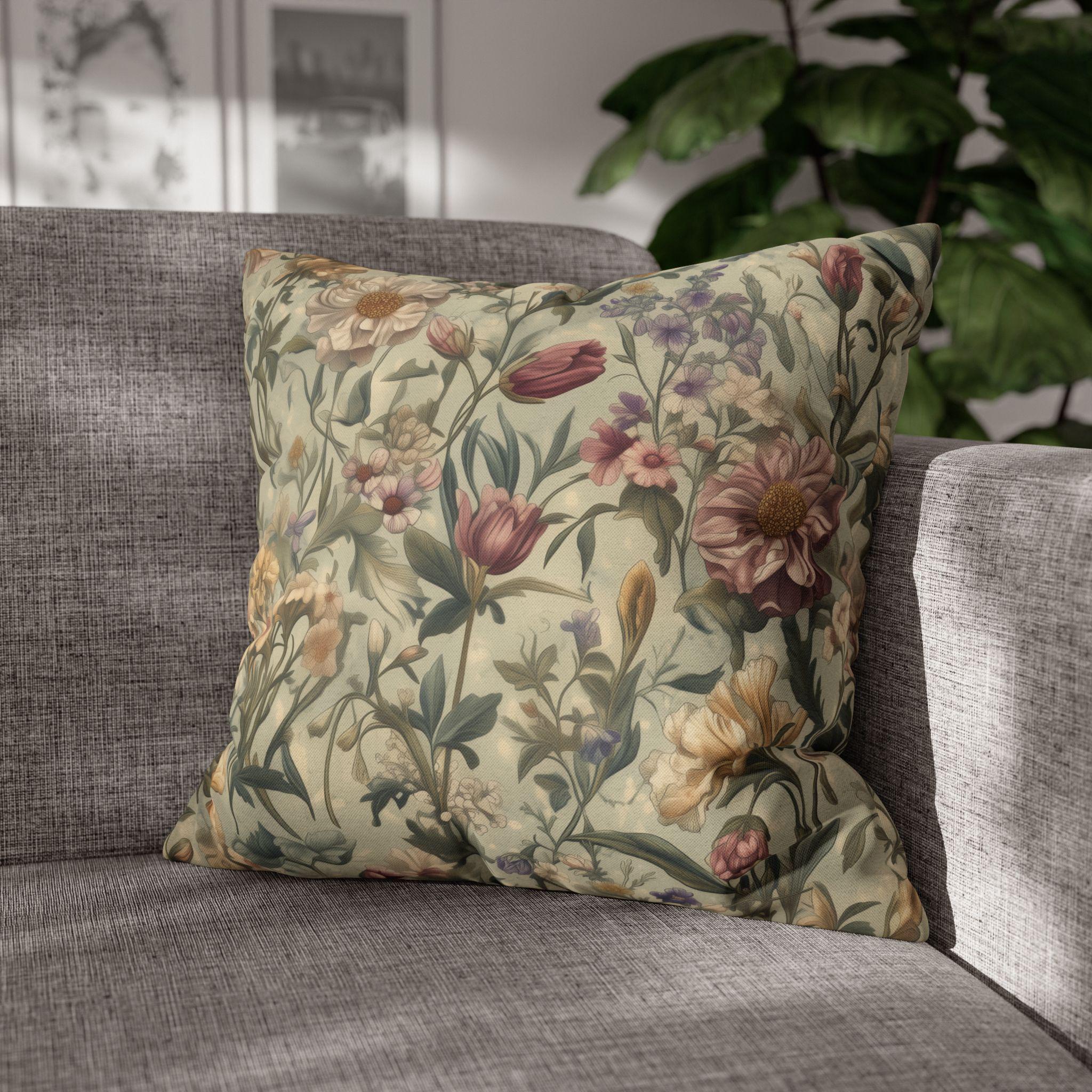 William Morris Inspired Botanical Tapestry Pillowcase: Arts and Crafts Floral Cushion Cover