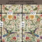 Elegant William Morris Hummingbird Floral Window Curtain Panel - Green, Blue, Gold, Pink, Purple