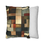 Geometric Abstract Pillowcase: Earthy Muted Tones, Modern Rustic Decor, Hand-painted Effect