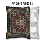 Baroque Christmas Pillow Cover: Burgundy Gold Navy Ornate Winter Damask, Traditional Holiday Decor