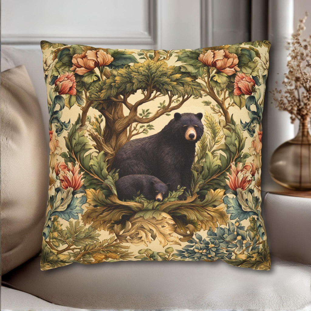 William Morris Woodland Animals Pillow Cover: Squirrel, Skunk, Doe, Bear Designs