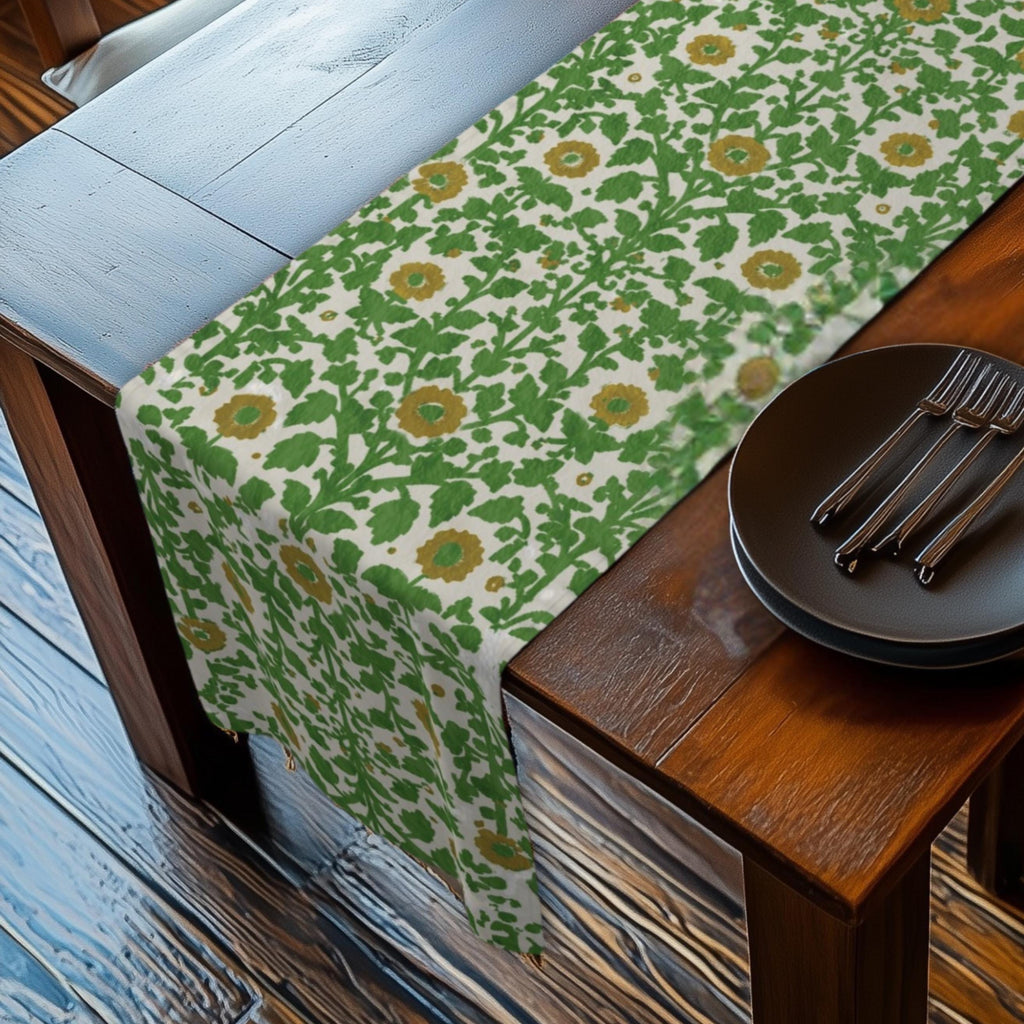 Elegant William Morris Arts and Crafts Floral Table Runner: 7 Colorway Choices