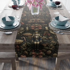 William Morris Inspired Christmas Table Runner: Nutcracker and Santa Holiday Table Decor