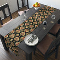 Elegant Ikat Christmas Table Runner: Red Green Gold