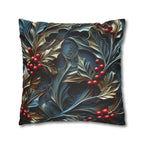 Elegant Holly Berries Pillow Cover: Festive Christmas Decor