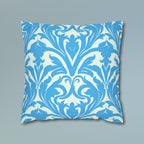 Art Nouveau Pillow Cover: Aqua Blue Floral Throw Pillow