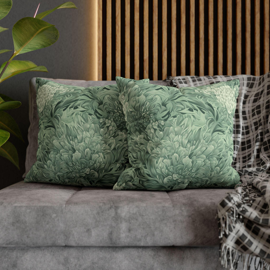 William Morris Inspired Pillow Cover: Modern Sage Marigold Botanical
