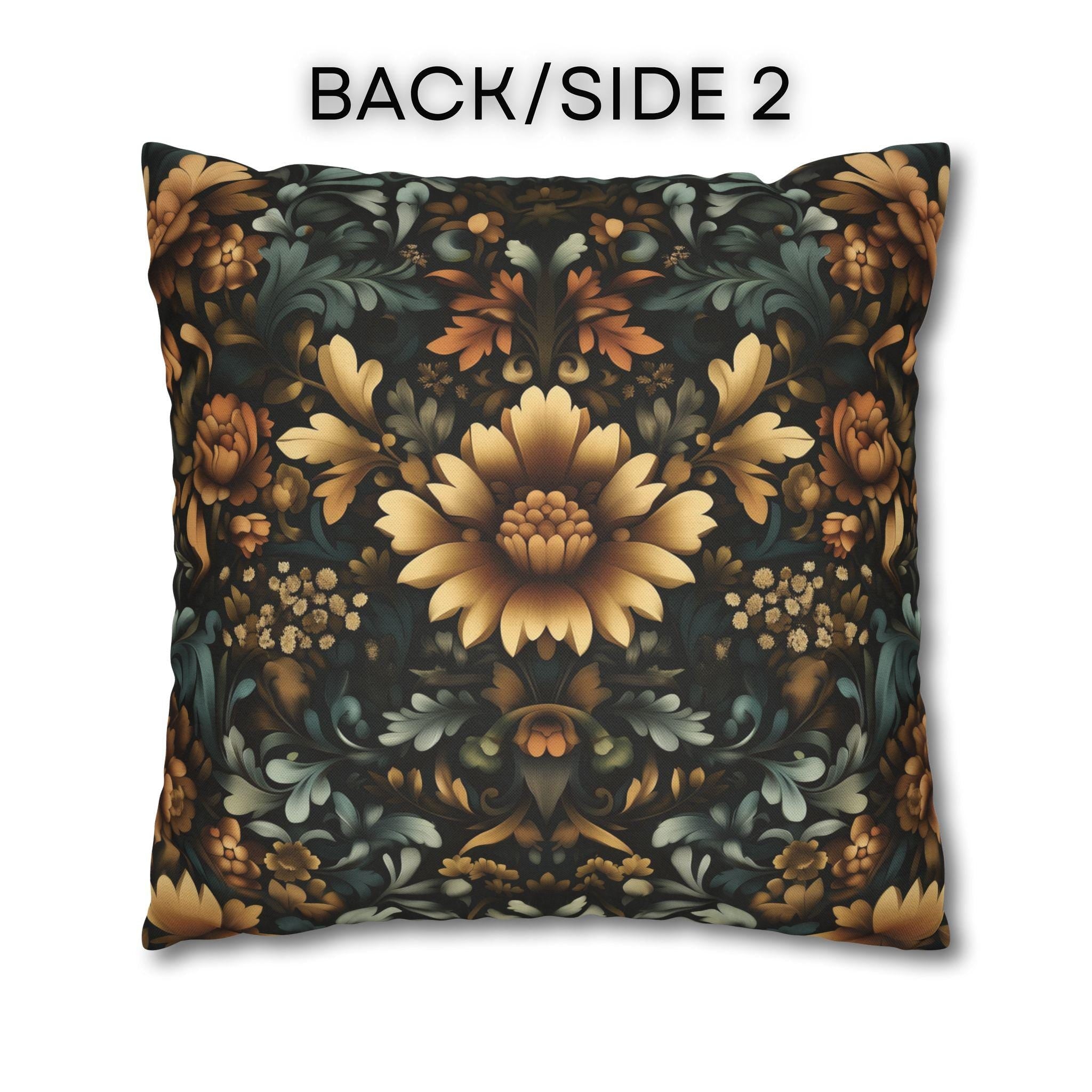William Morris Fall Pillow Cover: Golden Floral Autumn Tapestry Vintage Style Accent