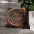 Pillow Cover: Swirling Fall Leaves - Earthy Brown and Orange