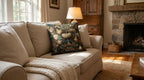 William Morris Inspired Woven Pumpkin Pillow, Autumn Harvest Tapestry Throw