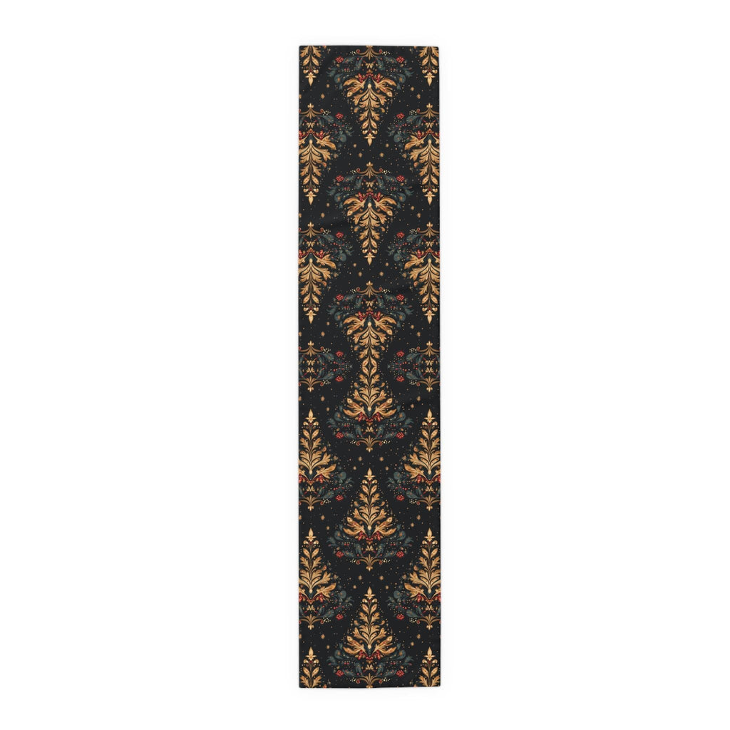 William Morris Christmas Tree Table Runner: Golden Winter Decor