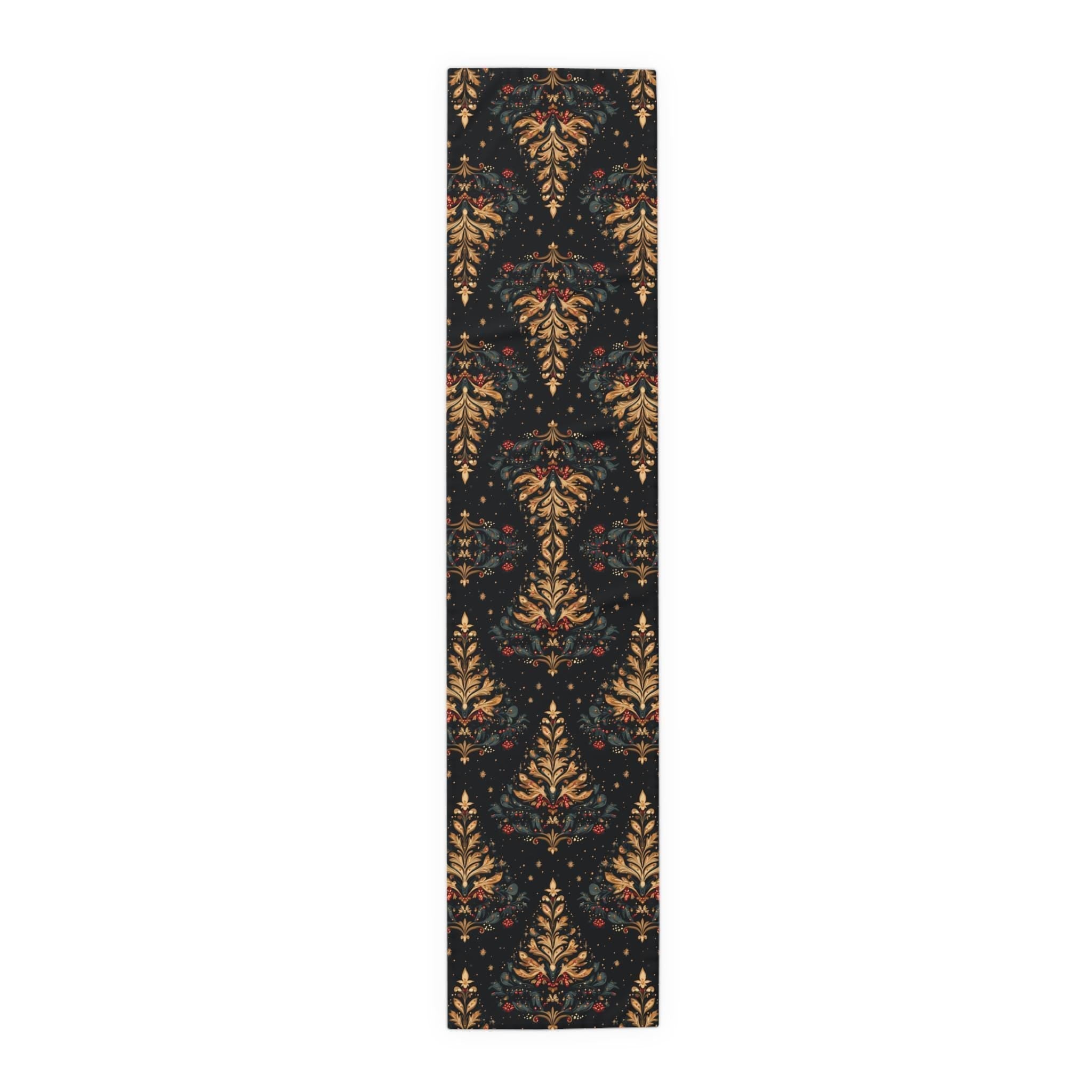 William Morris Christmas Tree Table Runner: Golden Winter Decor