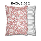 William Morris Inspired Heart & Blooms Pillow Cover: Faux Lace Botanical Design
