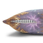 Pastel Christmas Pillow Cover: Gold Snowflake, Lilac Winter Decor, Frosted Poinsettia, Shabby Chic