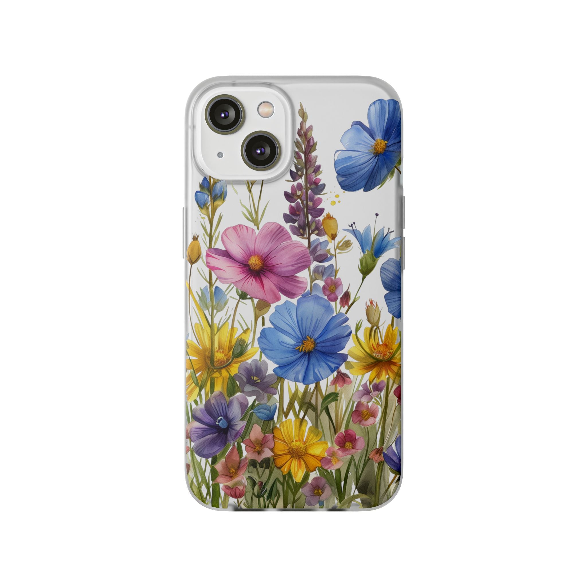 Floral Phone Case: Slim Matte TPU Cover, Wildflower Garden