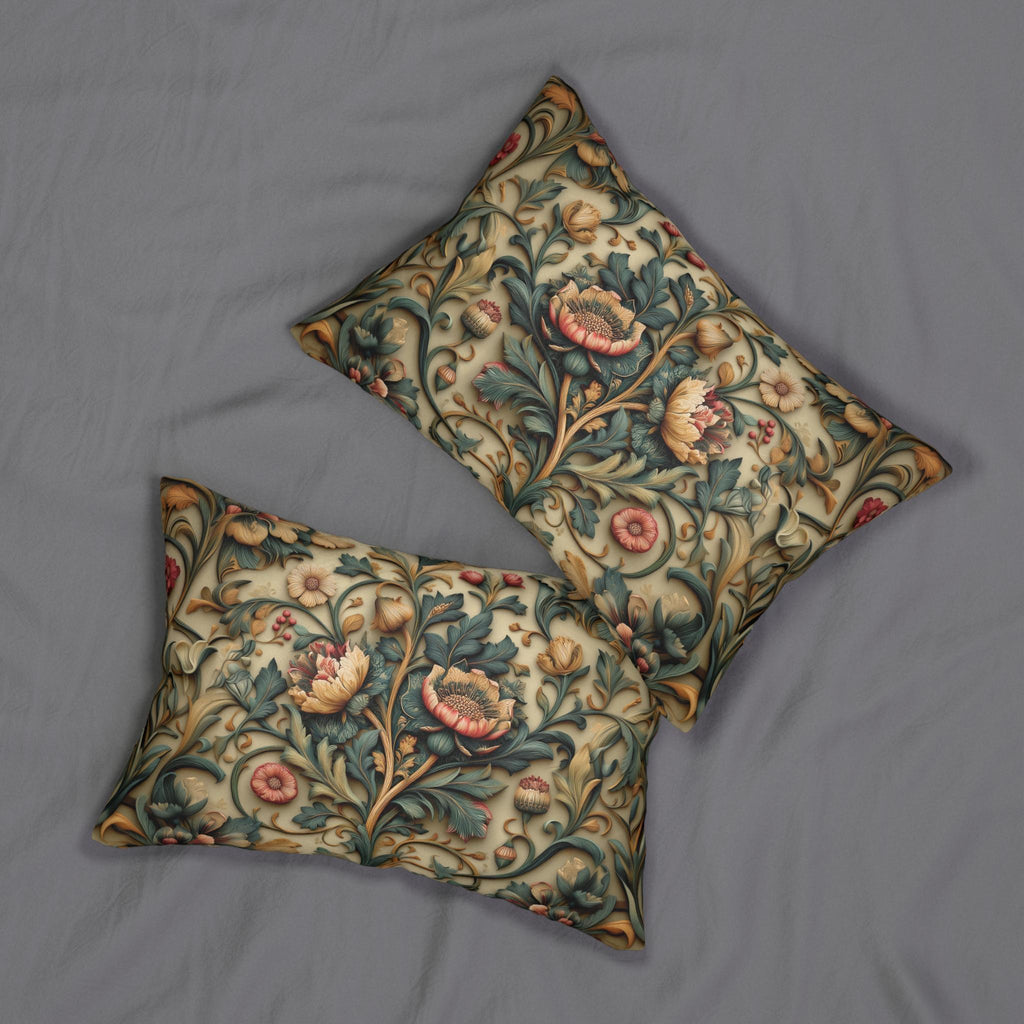 Spring Moody Blooms Lumbar Pillow: William Morris Inspired Home Decor Refresh