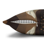 Abstract Wave Design Pillowcase, Brown Beige Cream Caramel Teal,  Home Decor Accent, Sofa Pillow