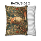 William Morris Inspired Christmas Pillow Cover: Woodland Fox Botanical Holiday Decor