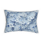 Chinoiserie Lumbar Pillow | Blue & White Cherry Blossoms | Elegant Floral Design