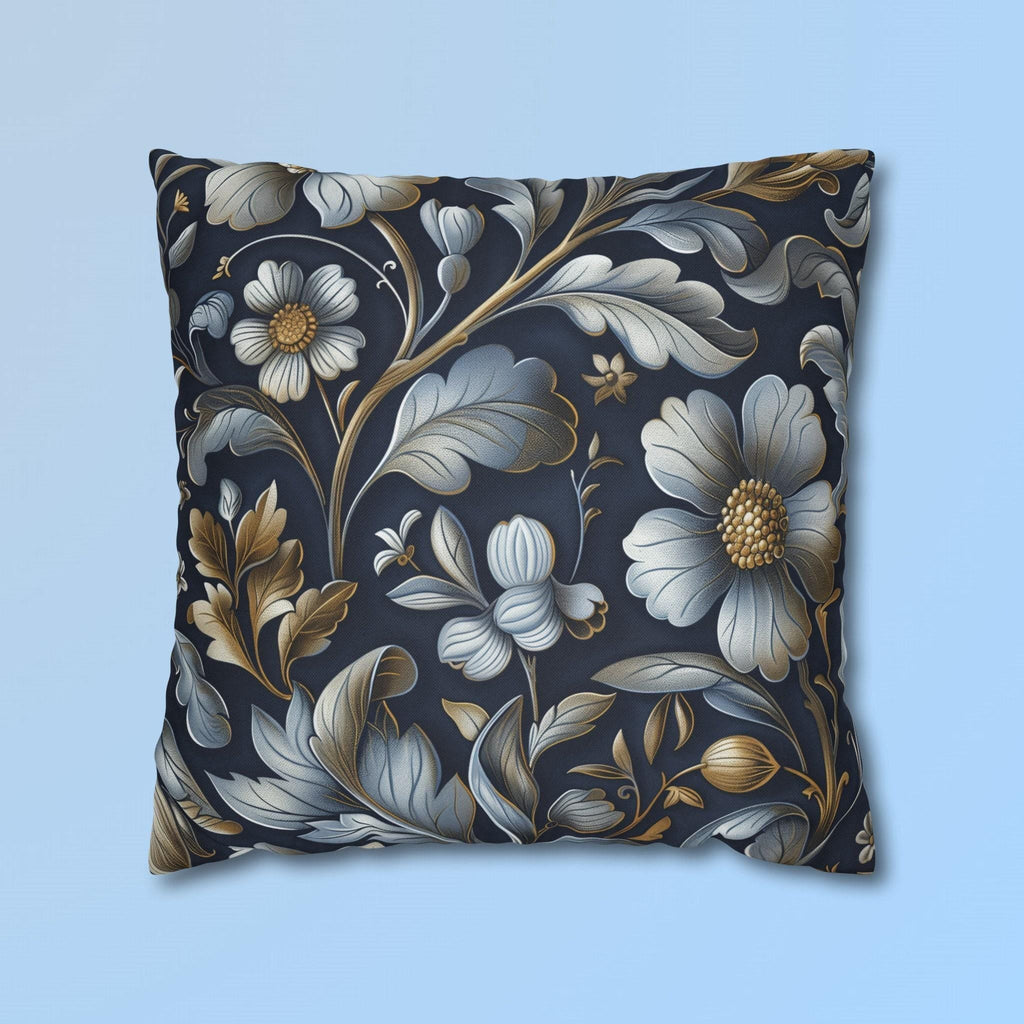William Morris Pillow Cover: Navy Blue Floral Arts & Crafts Cushion
