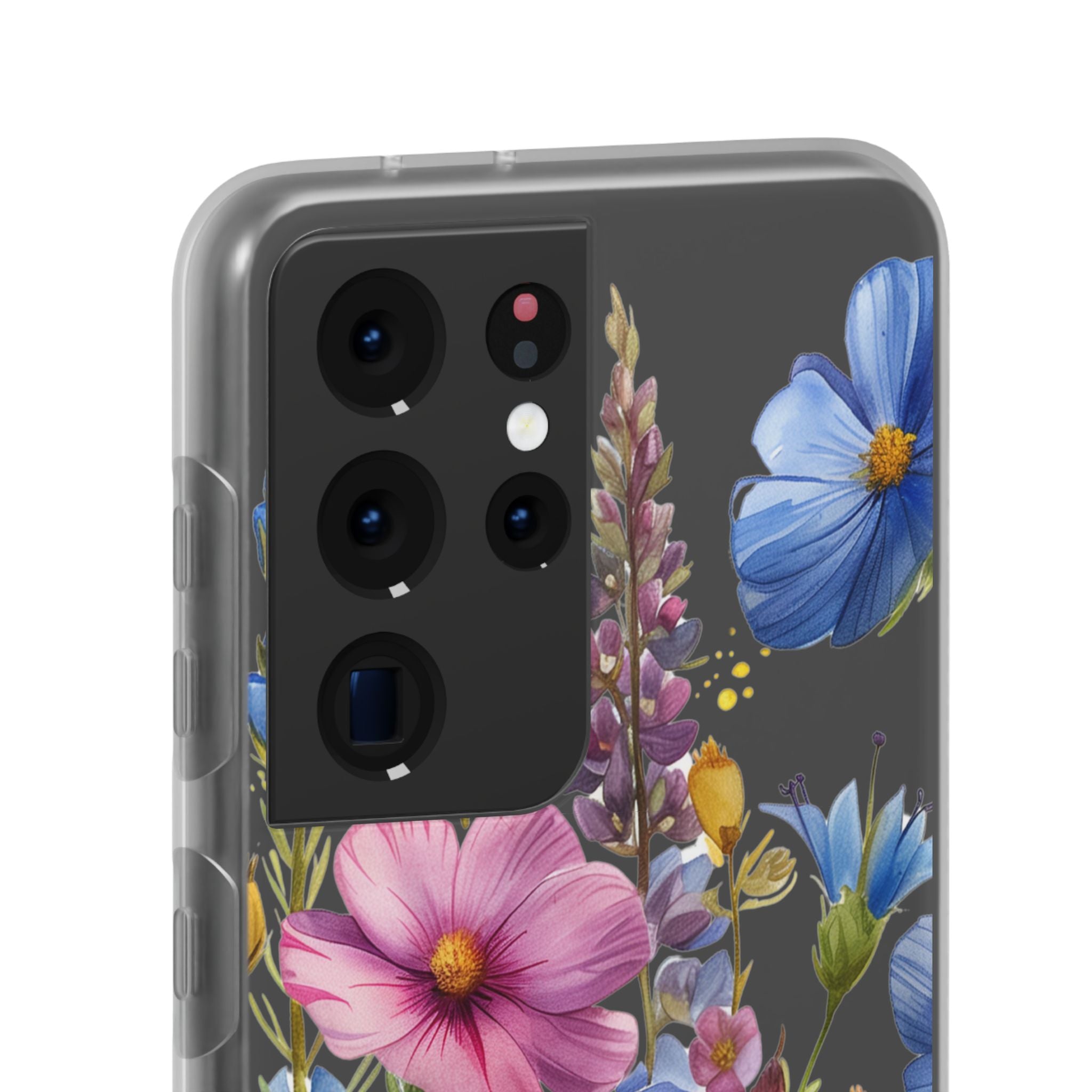 Floral Phone Case: Slim Matte TPU Cover, Wildflower Garden