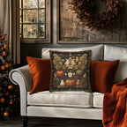 William Morris Inspired Fall Pillow Cover: Autumn Harvest Tapestry, Pumpkin, Pear & Gold