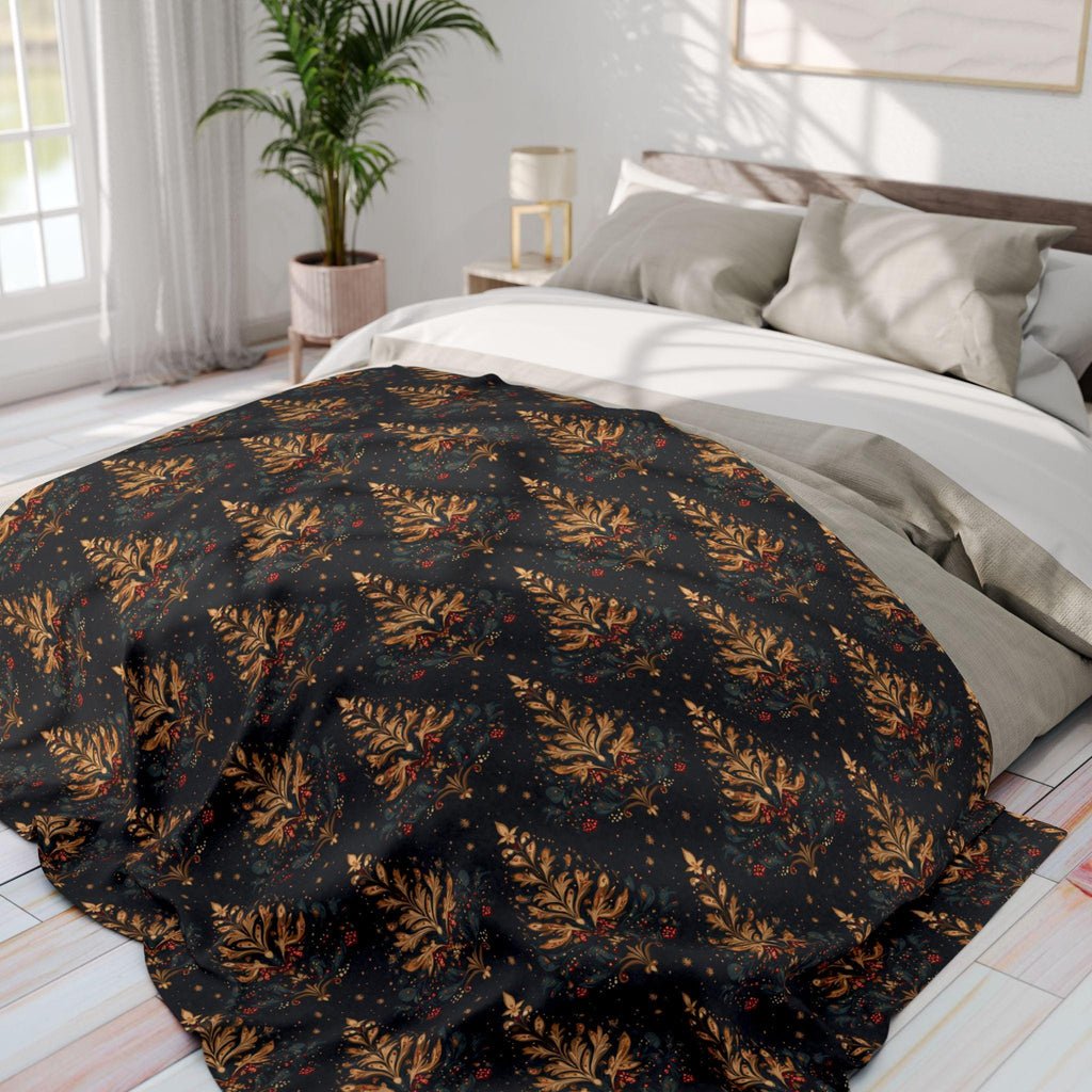 William Morris Christmas Tree Fleece Blanket: Holiday Throw