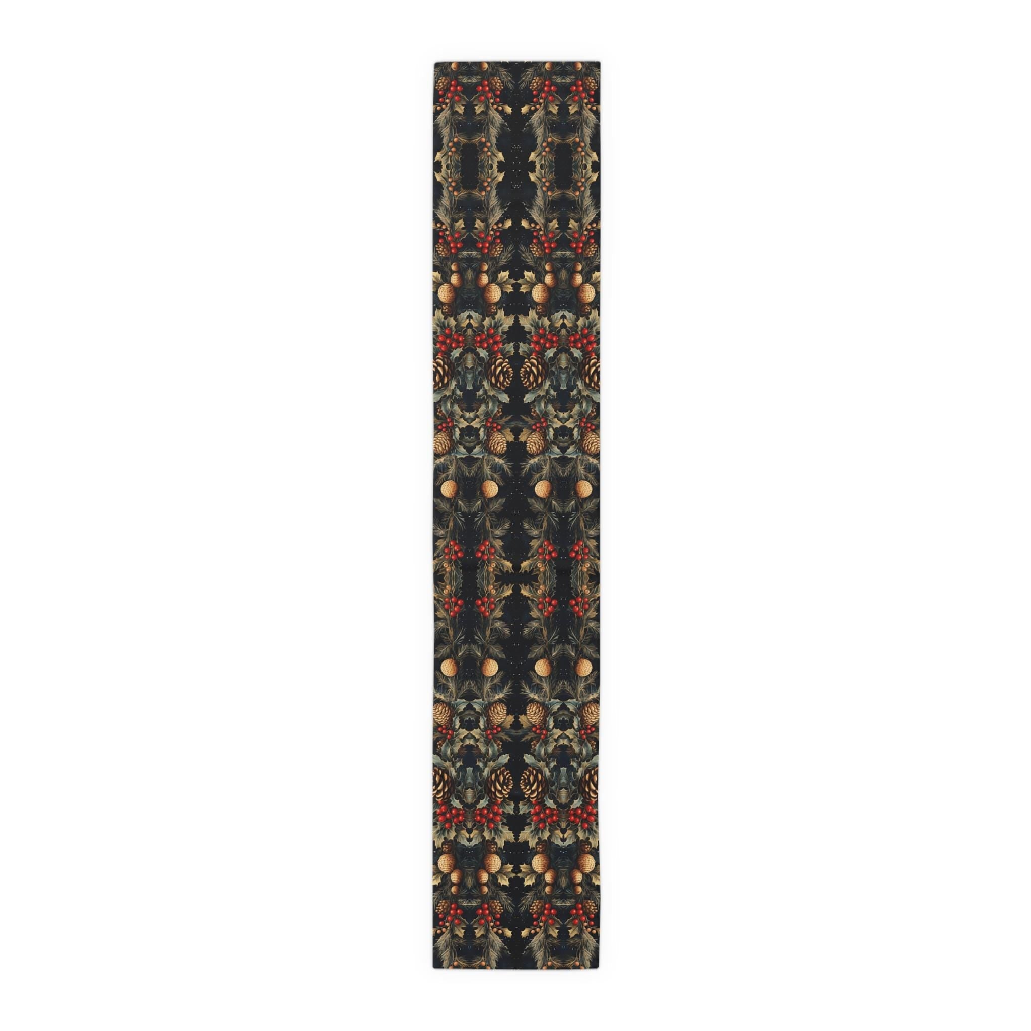 Festive Pinecone Table Runner: Rustic Woodland Christmas Decor for Holiday Dining