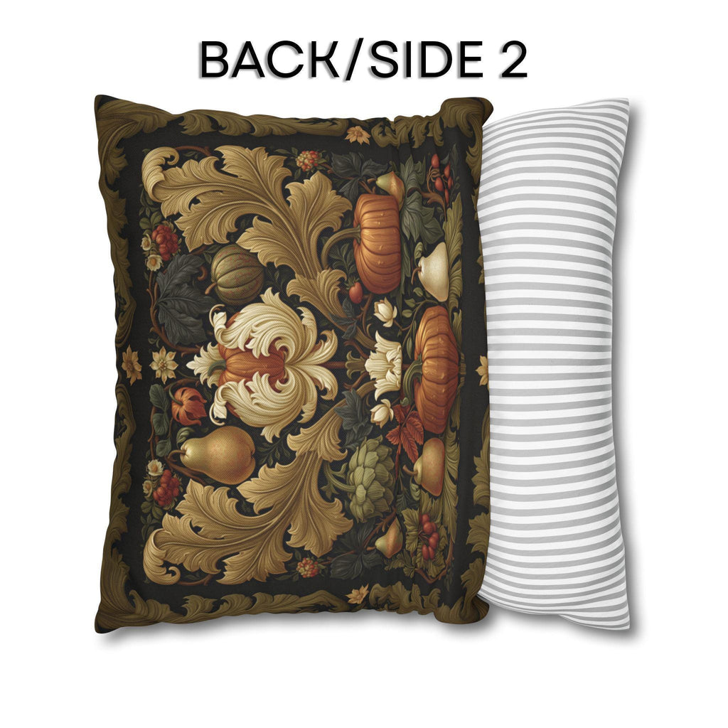 William Morris Inspired Fall Pillow Cover: Autumn Harvest Tapestry, Pumpkin, Pear & Gold