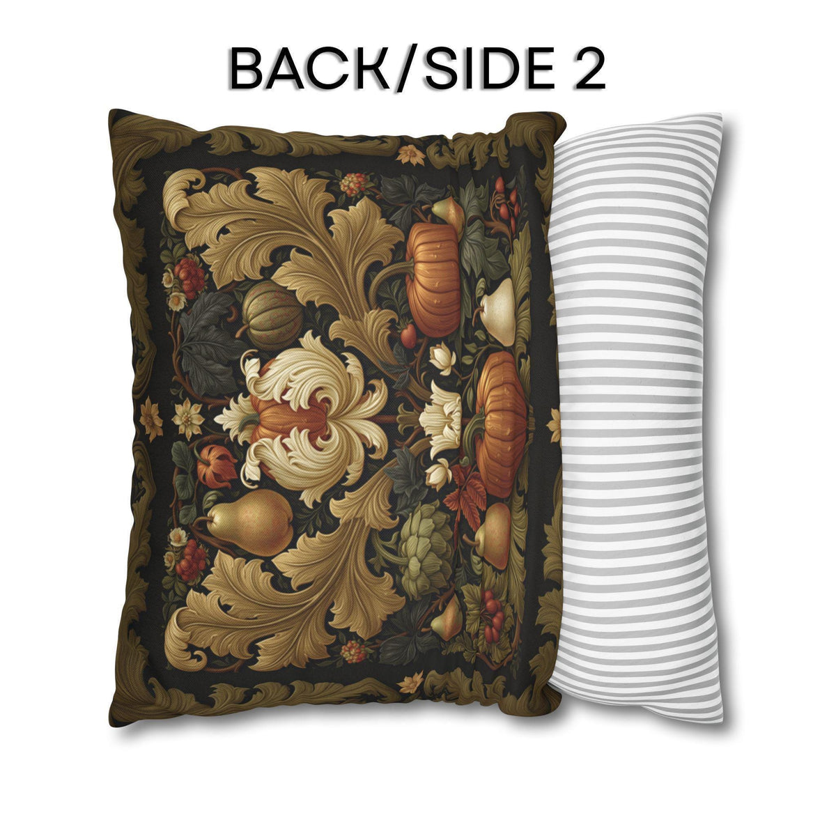 William Morris Inspired Fall Pillow Cover: Autumn Harvest Tapestry, Pumpkin, Pear & Gold
