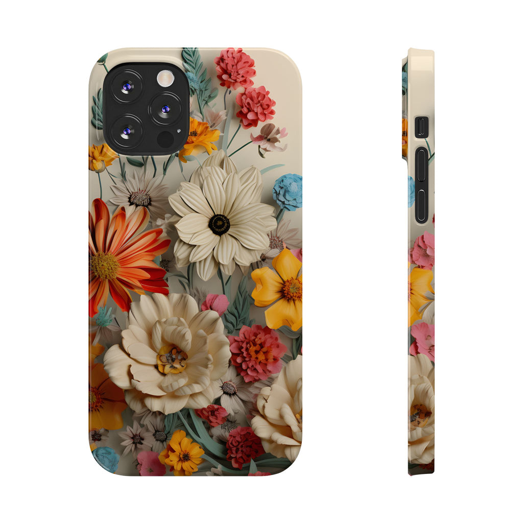 Wildflower iPhone Case: Vintage Style Floral Design, Slim Protective Cover