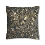 Baroque Pillow Cover: Metallic Gold Acanthus Floral Design